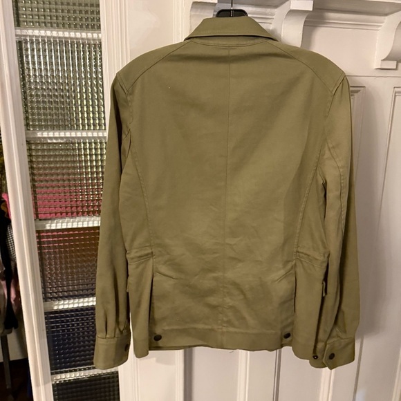 Rag & Bone Womens Army Olive Green Utility Snap Button Zip Military Jacket sz 4 - Picture 4 of 16